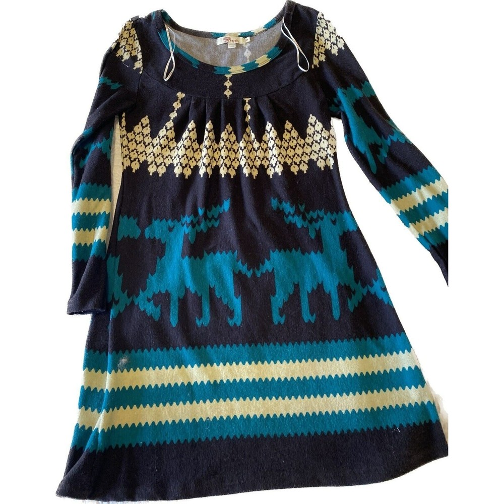 Axyeh Women's Boutique Long Sleeve Sweater Dress, Reindeer Size S